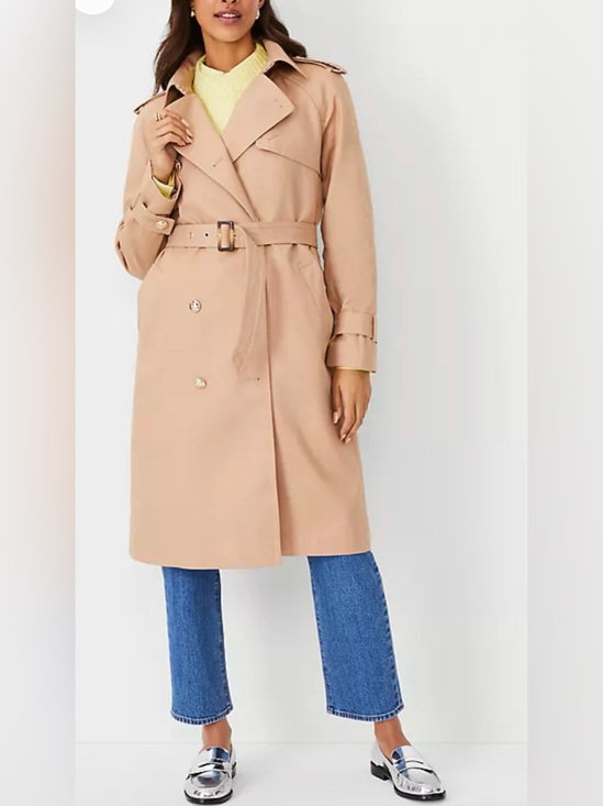Ann Taylor Jackets & Blazers - NEW ANN TAYLOR CAFE AU LAIT TWILL RAGLAN TRENCH COAT JACKET SIZE XL